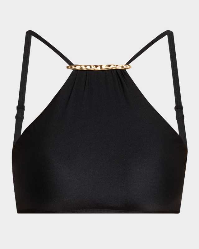 Ruched Halter Bikini Top